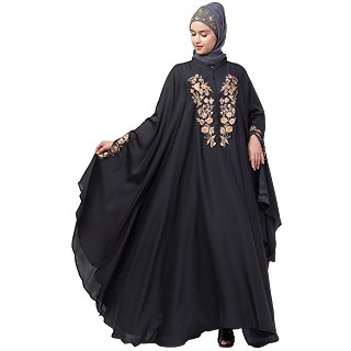 Designer Irani Kaftan with embroidery work- Dark Grey